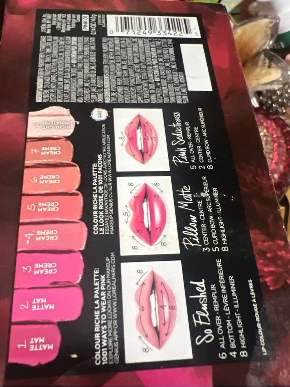 Loreal La Palette Lip 8-Pan Lipcolor Palette, Pink 01
